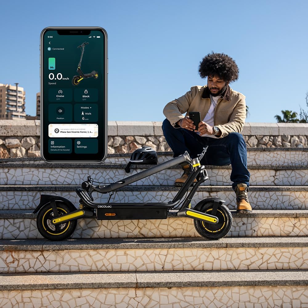 Cecotec Bongo GS50 XXL Connected Electric Scooter folded with app