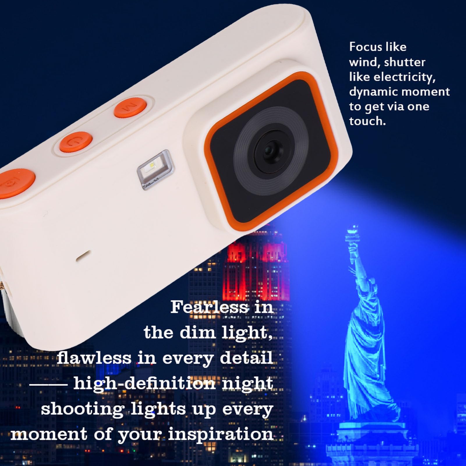 Camera Digitale retrò, HD da 12 MP 1080p con Schermata IPS da 1,47 Pollici, Fotocamera CCD Portatile con 8 Filtri Creativi, Luce di Riempimento Integrata Automatica per Adolescenti (WHITE)