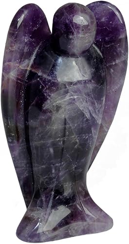 Miniatura 3 de Rockcloud Figuras de ángel guardián talladas con piedras preciosas de cristal curativo de 3 pulgadas, amatista