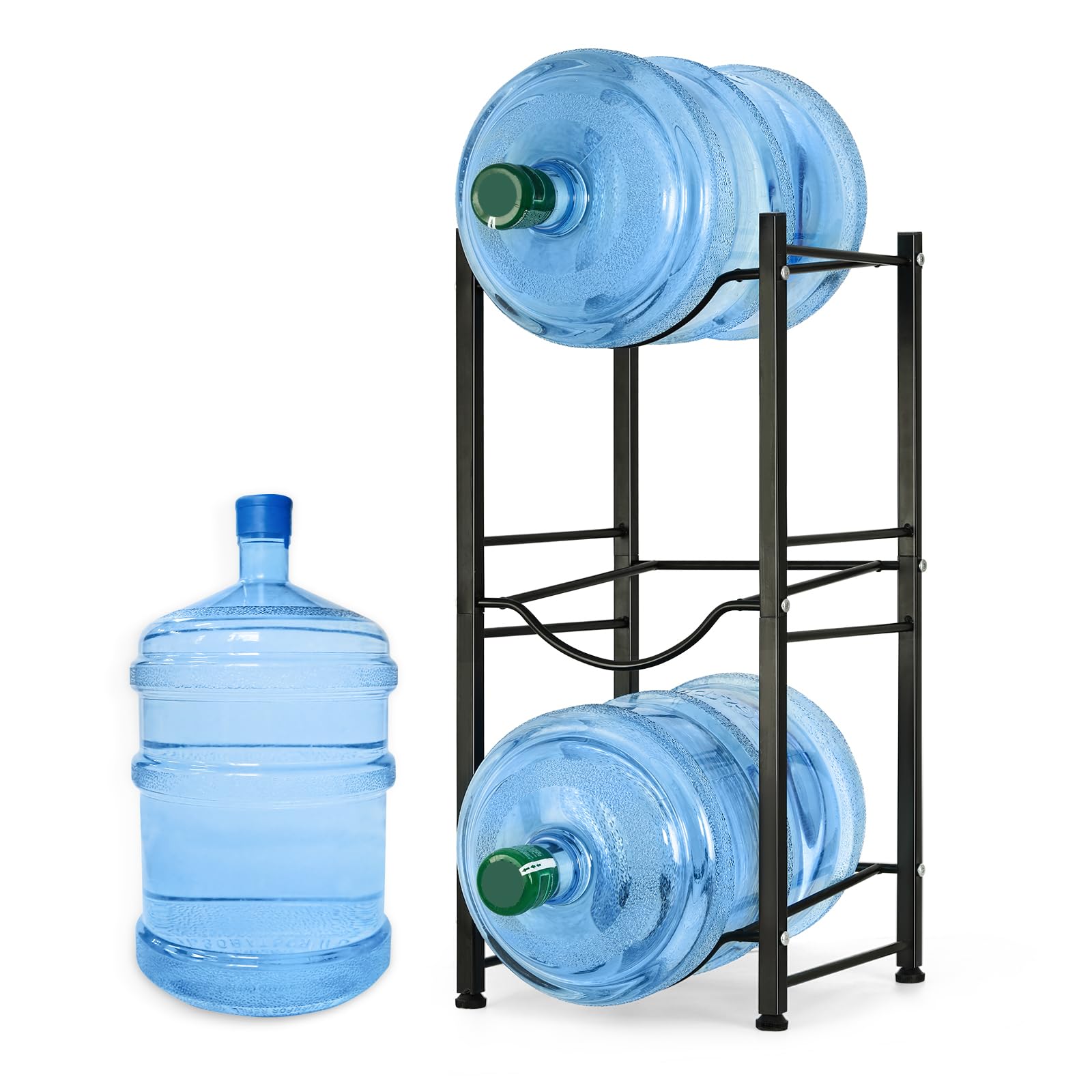 Soporte para botella de agua de 5 galones, enfriador de agua de 3 niveles, organizador de estantes desmontable y resistente, estante de almacenamiento de botellas de agua de cocina para el hogar,