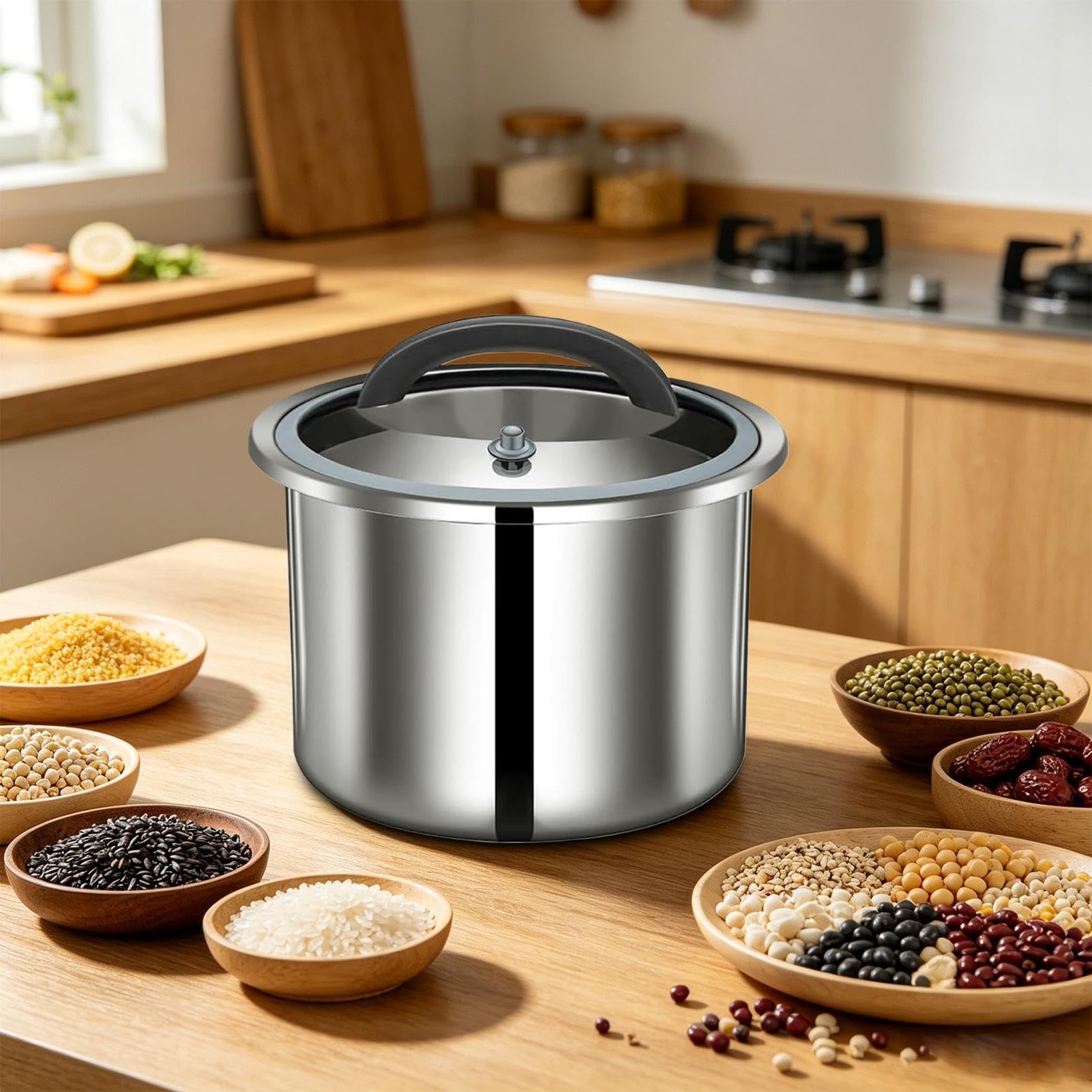 Contenitore di stoccaggio del riso Secchiello ermetico alimentare in | Contenitore per Riso Sottovuoto Adatto a Casa, Appartamento, Cucina, Sala da Pranzo, Dispensa, Ristorant