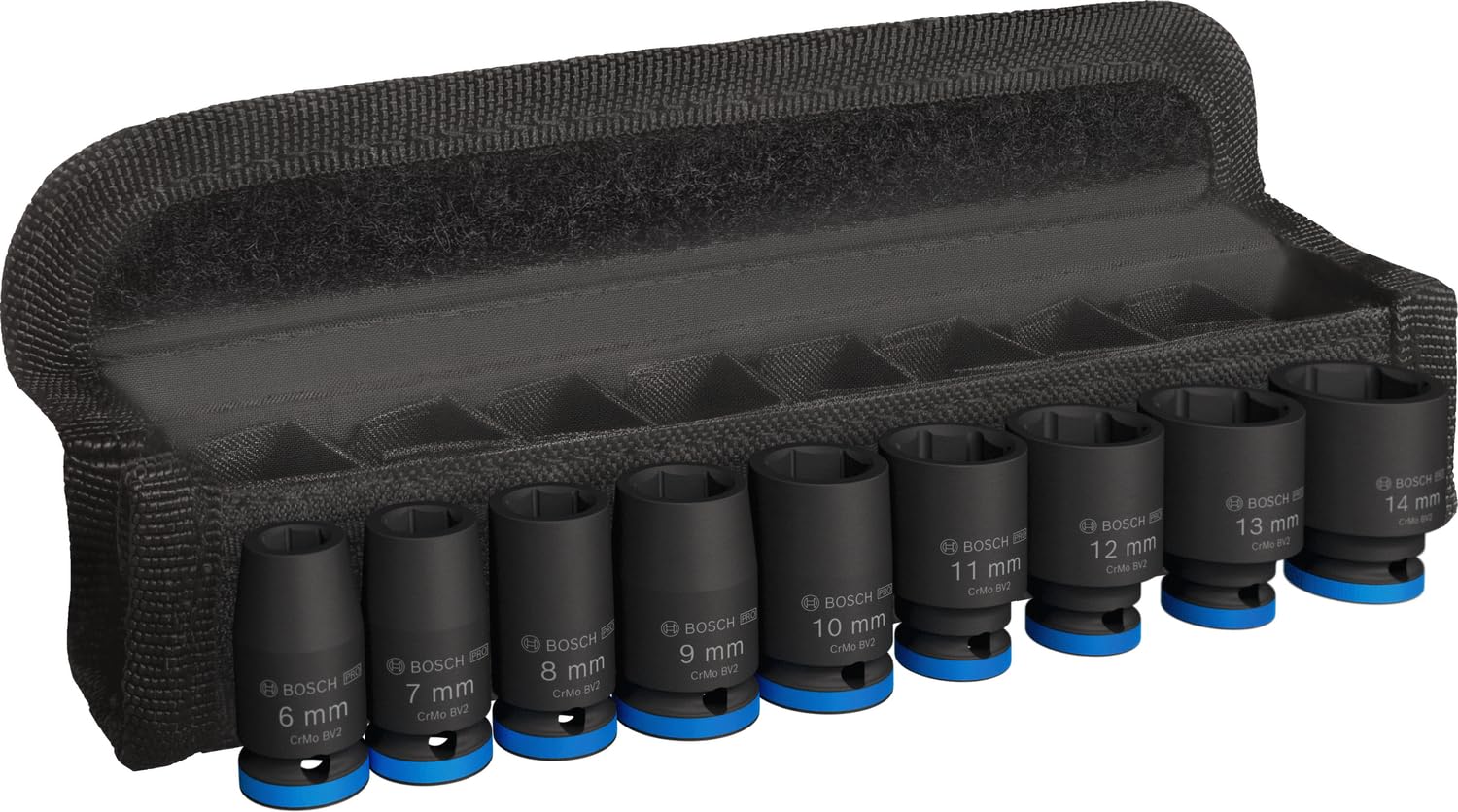 Bosch 9X PRO Impact Socket Set (31 x 28 mm, Professional Accessories Drill and Screwdriver)