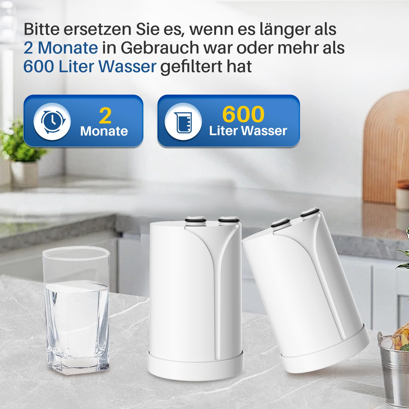 GOLDEN ICEPURE Brita On Tap Pro V-MF für brita wasserfilter wasserfilter für den wasserhahn (600l), 4er-Packung