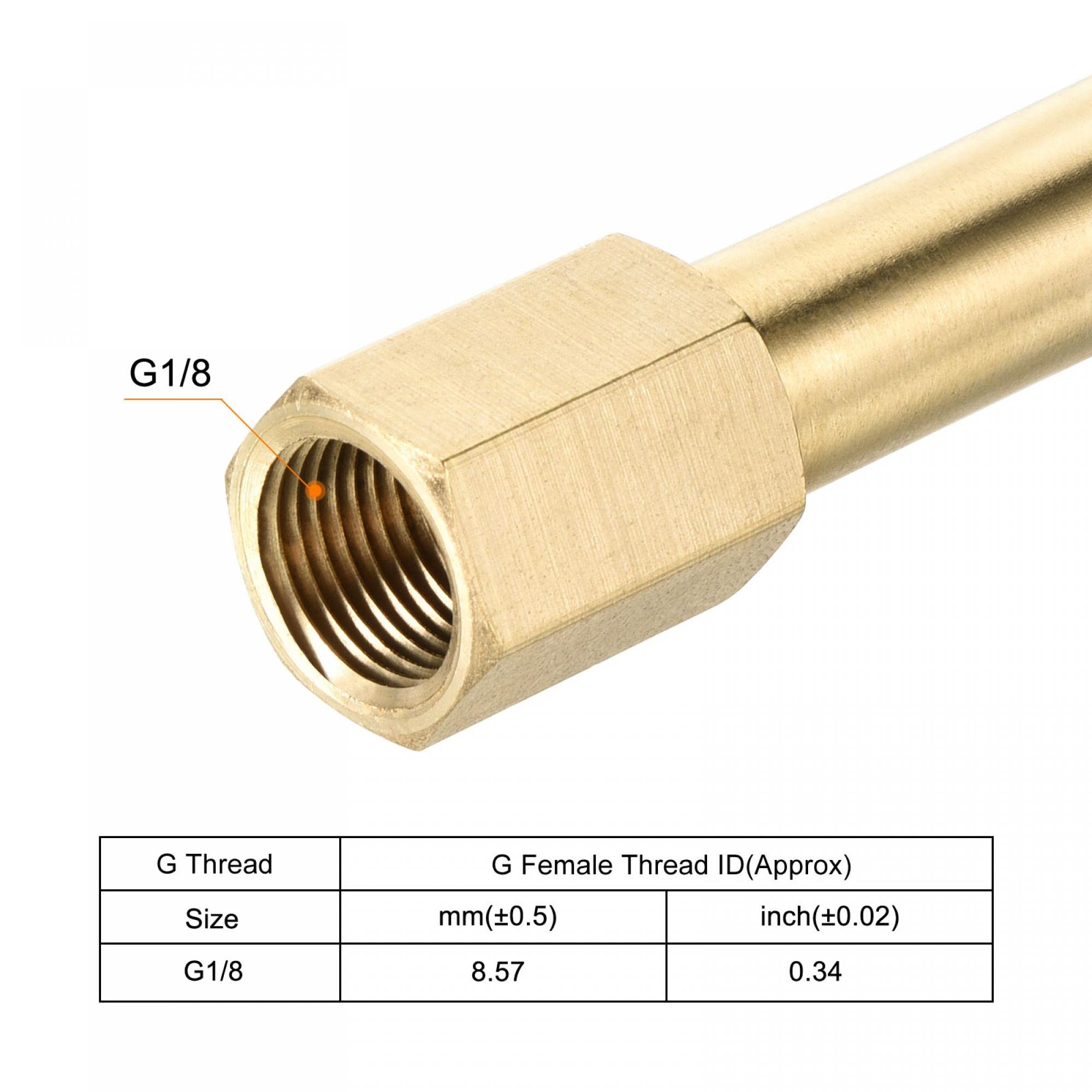2 Stück Messing Rohr Verschraubung G1/8 Innengewinde Auf G1/8 Außengewinde – Adapter 35mm, Sechskant Verlängerungsverbinder