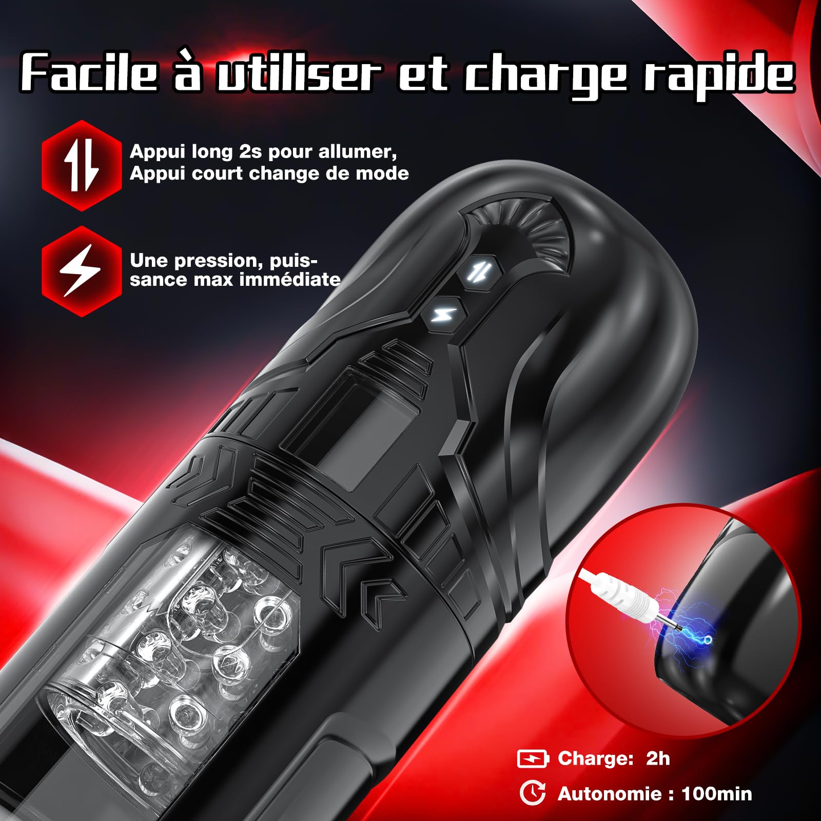 HIVEFUN Masturbâteur Homme Mains Libres, Sex Toys Masturbateurs Masculins Automatique avec Turbo en un Clic 7 Modes de Poussée et de Rotation