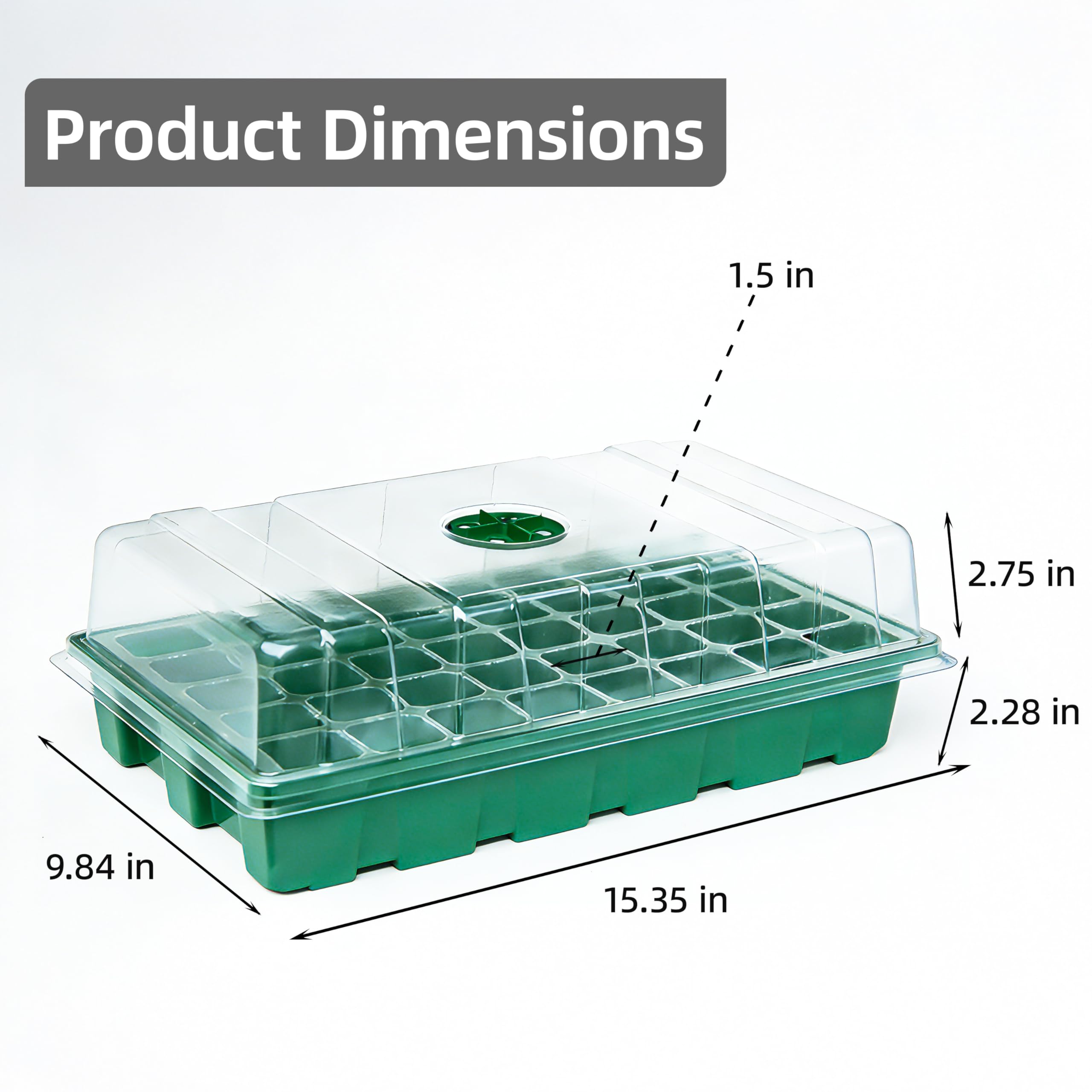 Kit de démarrage de graines avec plateau de démarrage de semences avec dôme d'humidité, kit de démarrage de plantes et mini kit de germination de serre pour démarrage de graines A1