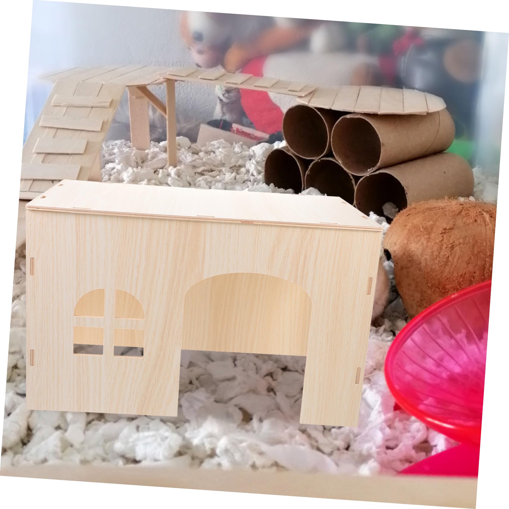 Ipetboom Casetta in Legno per Porcellini D'india e Cincillà, Rifugio Robusto e Accogliente, Nido per Piccoli Animali Domestici