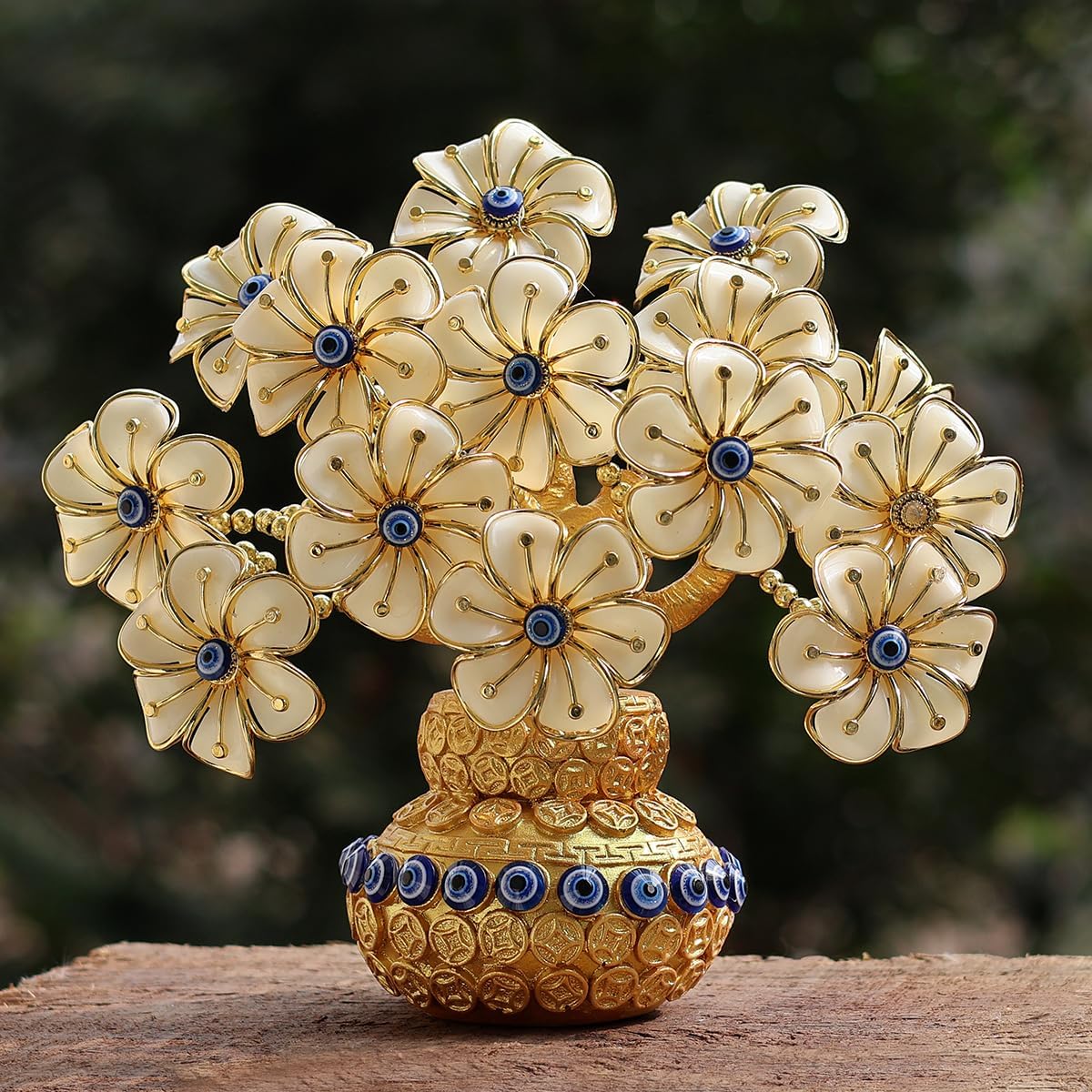 Reiki Crystal Products Evil Eye Tree for Protection Home Decor Good Luck Gift & Decorative Showpiece