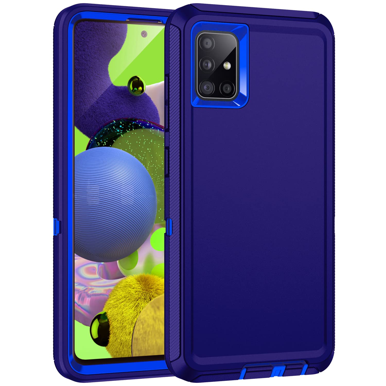 Mieziba for Galaxy A51 5G Case,Shockproof Dropproof Dustproof 3-Layer Full Body Protection Rugged Heavy Duty High Impact Hard Cover Case for Samsung