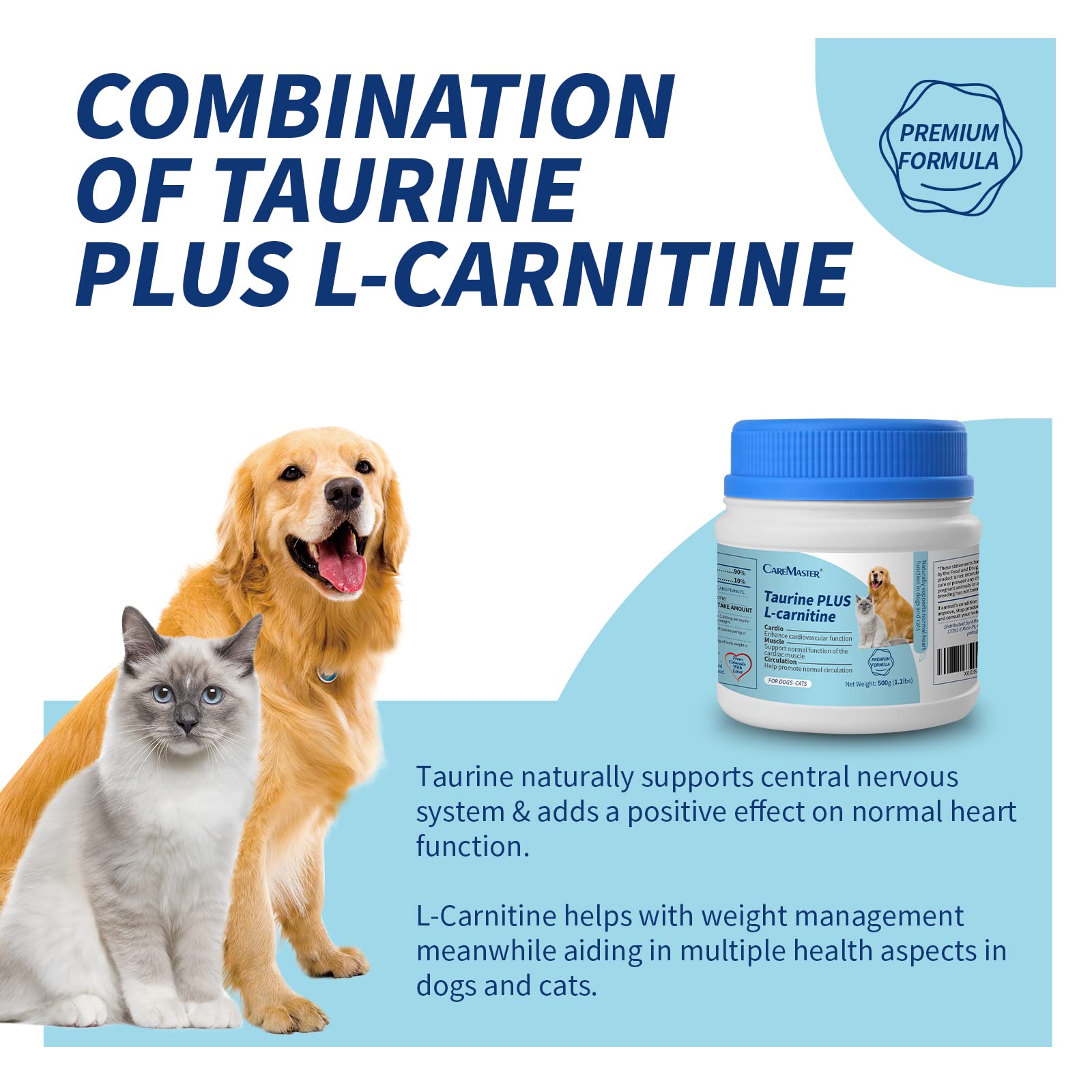 lemon bottle fat dissolve ingredients Taurine Plus L Carnitine Powder For Dogs Cats 500g