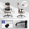 EMIAH Ergonomic Office Chair Desk Chair with Footrest Made of PU Leather Adjustable Armrests Compute Chair with Heating and Massage Executive Chair with Headrest and Lumbar Support White
