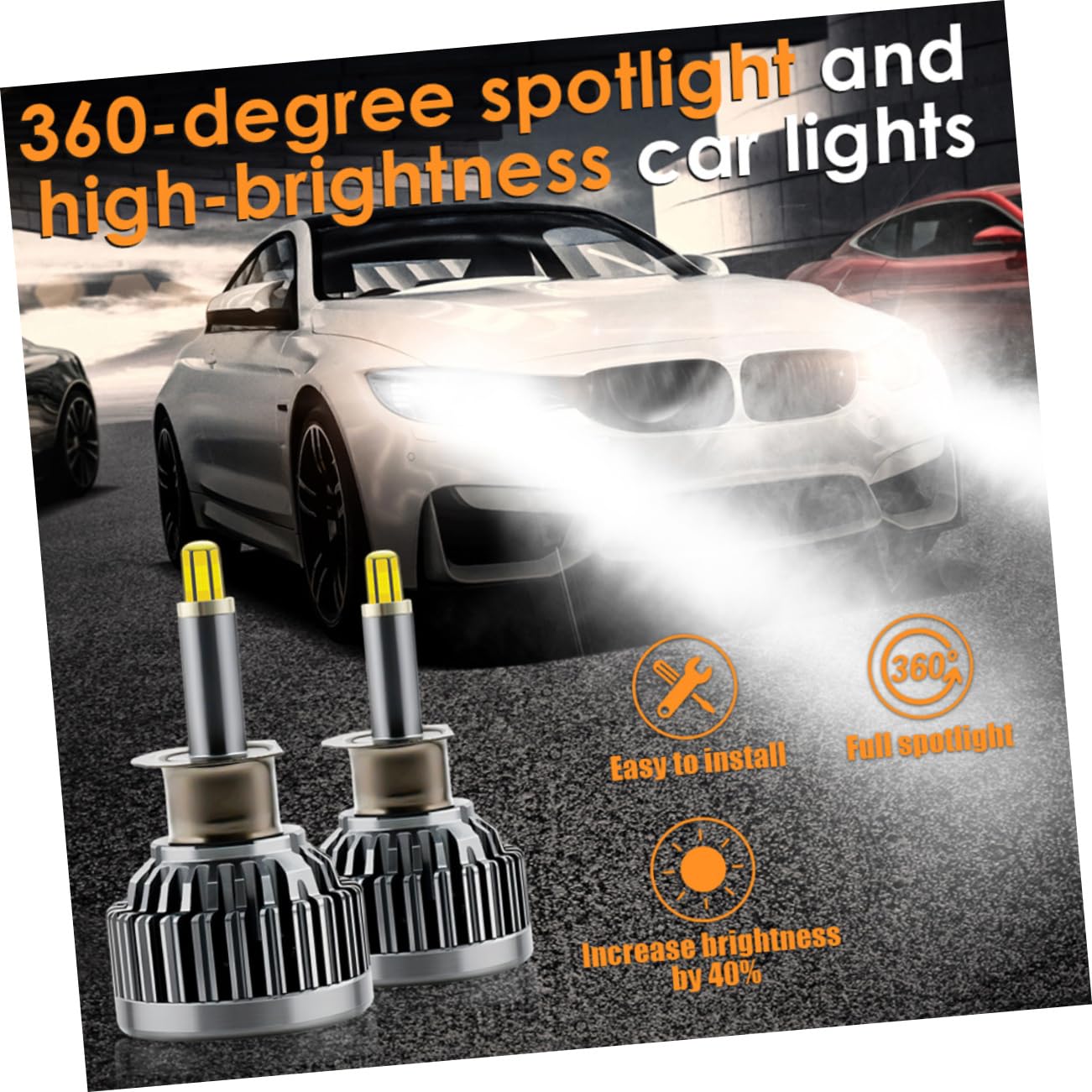 SOLUSTRE Bombilla de Coche H1 LED 1 Par 18000lm 60w Aluminio