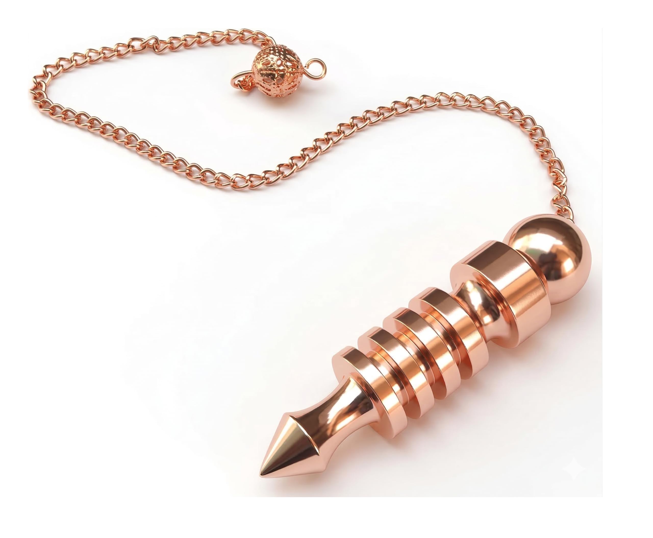 Copper Chamber Pendulum for Reiki Healing, Dowsing &amp; Chakra Balancing – Divination &amp; Meditation Tool for Energy Cleansing