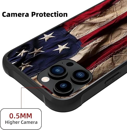 Miniatura 8 de Funda para iPhone 13 Pro, diseño vintage de bandera estadounidense para iPhone 13 Pro, para hombres y niños, antideslizante, a prueba de golpes,