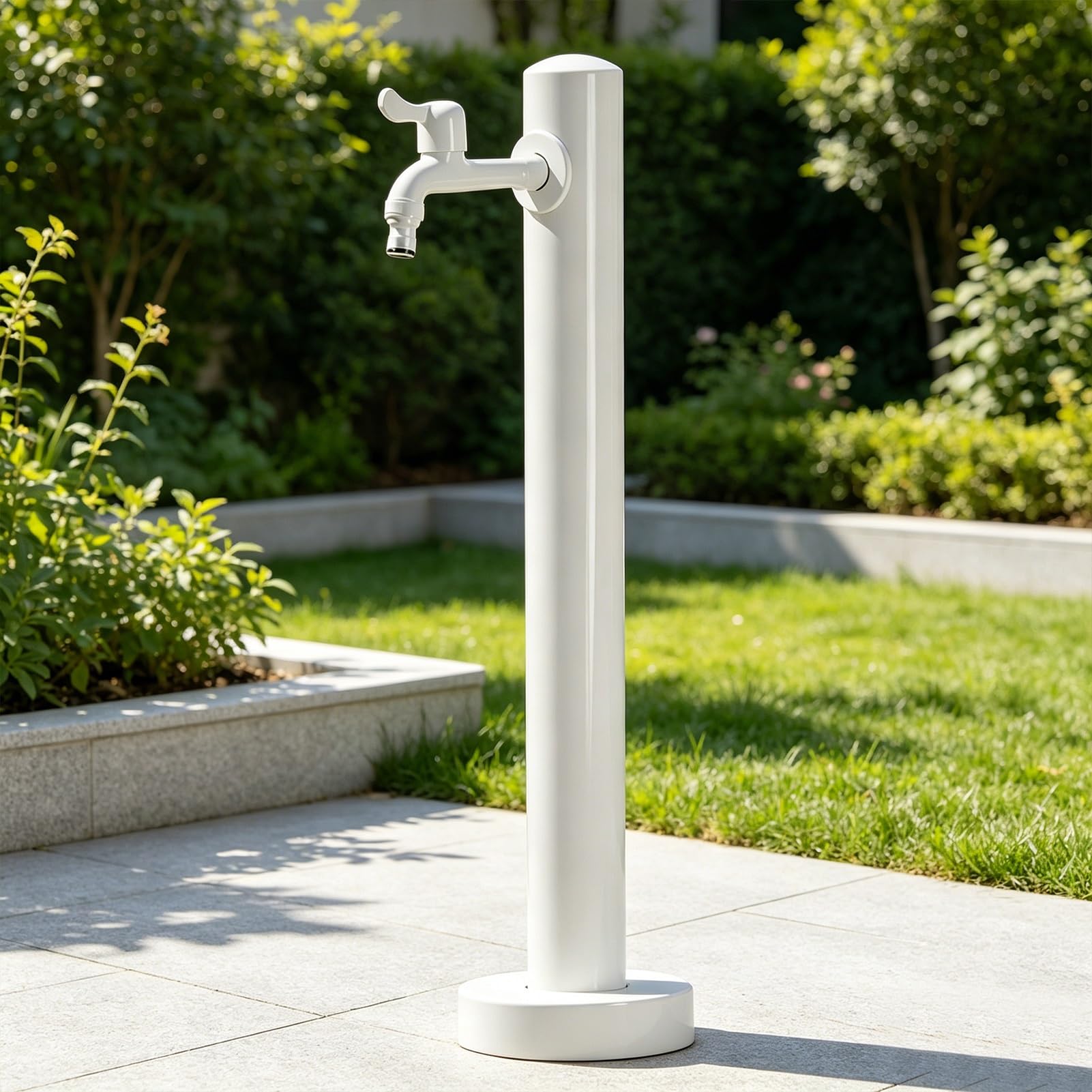 Lonmrrton A Garden Water Fountain Column, 304 Stainless Steel Standing Tap Vertical Outdoor Yard Hydrant For Farm Pasture Backyard Irrigation Washing, Side/Lower Inlet(,Height: 95Cm/37.4In)
