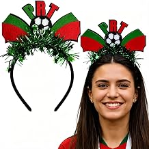 Portugal Flag Headband Football Hair Hoops World Cup Party Headbands for Soccer Fans for Soccers Accessories Women Men Soccers Hair Bands Game Day Sports Hair Decoration 1Pcs