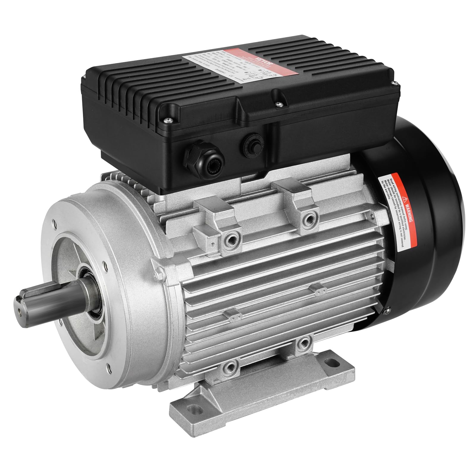 VEVOR 1,5 kW Einphasiger Elektromotor, 1400 U/min, 220–240 V, 9,85 A, 90L/B34-Rahmen, 24 mm Keilwelle, Rechts-/Linkslauf