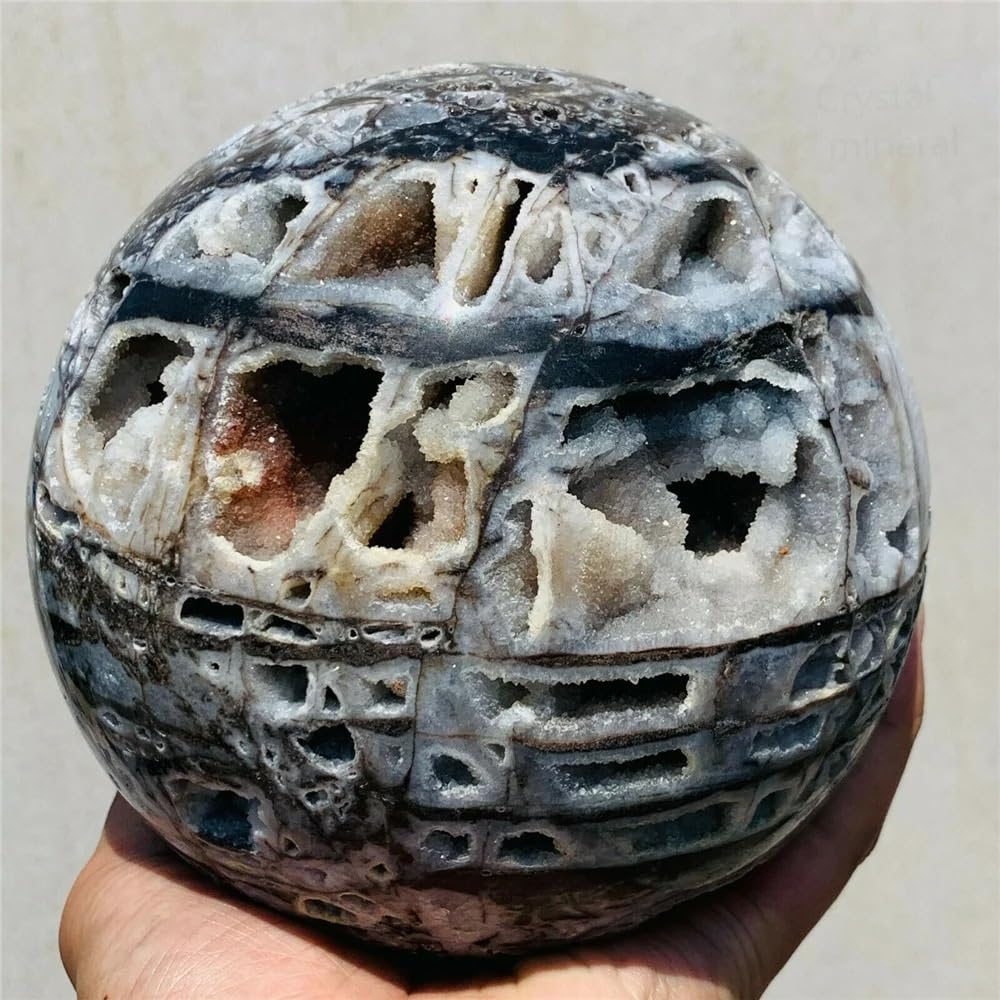 AARTERZZA Stone Sphalerite Ball Quartz Crystal Decorative(Size:90-95mm)