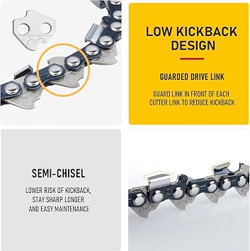 6 Chainsaw Chain Replace For Milwaukee 2527-20 M12 FUEL, Kobalt KPS1024A-03, Craftsman CMCCSL621D1,Remington 11409-01 Pole Saw, Branch Wizard 111409-01, RM0612P Chainsaw (3 Chains)