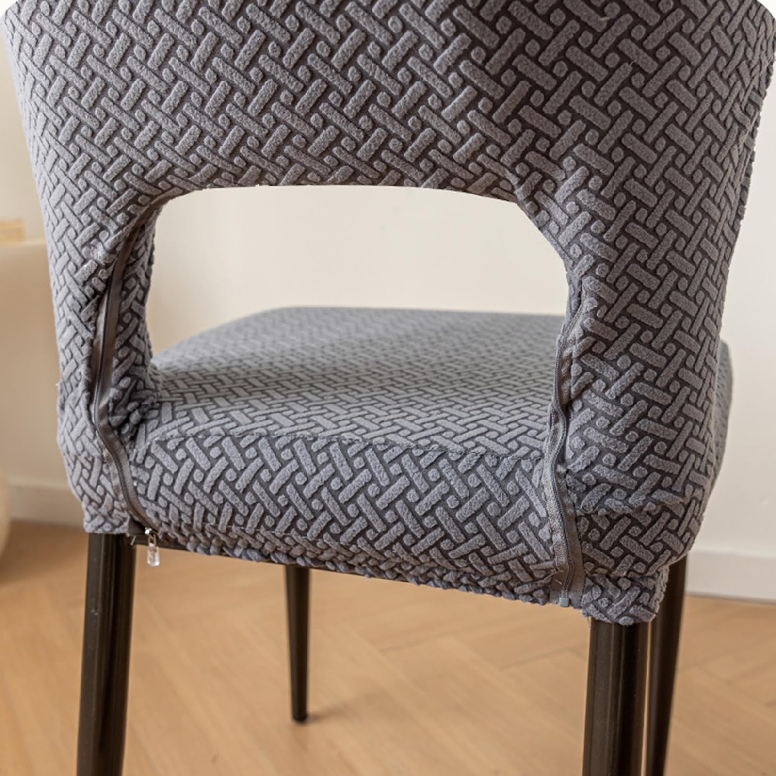 Twill Copertura per Sedie da Cucina con Schienale Cavo 6/4/2 Pezzi, Curvo Fodere Coprisedie Cucina, Universale Fodere per Sedia da Sala da Pranzo, Morbido Fodere Coprisedie Cucina,D,6PCS