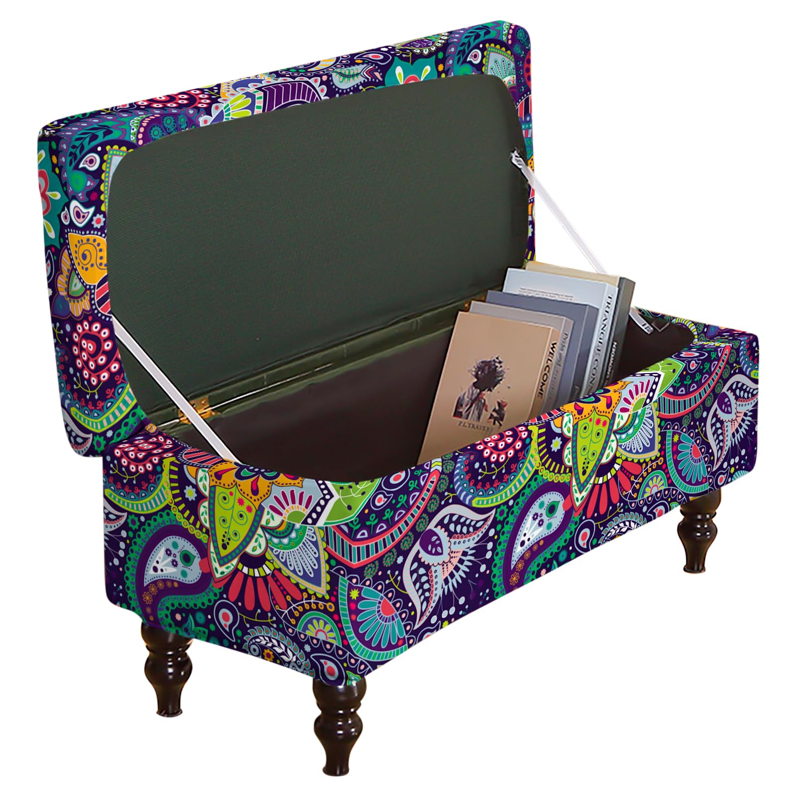 FUANGUI Ottoman Cover Slipcovers Rectangular Folding Stretch
