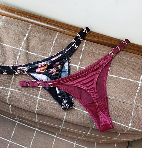 Miniatura 4 de Meshal Tanga sexy para mujer, bragas de algodón, con espalda en T, 5 unidades, hipster