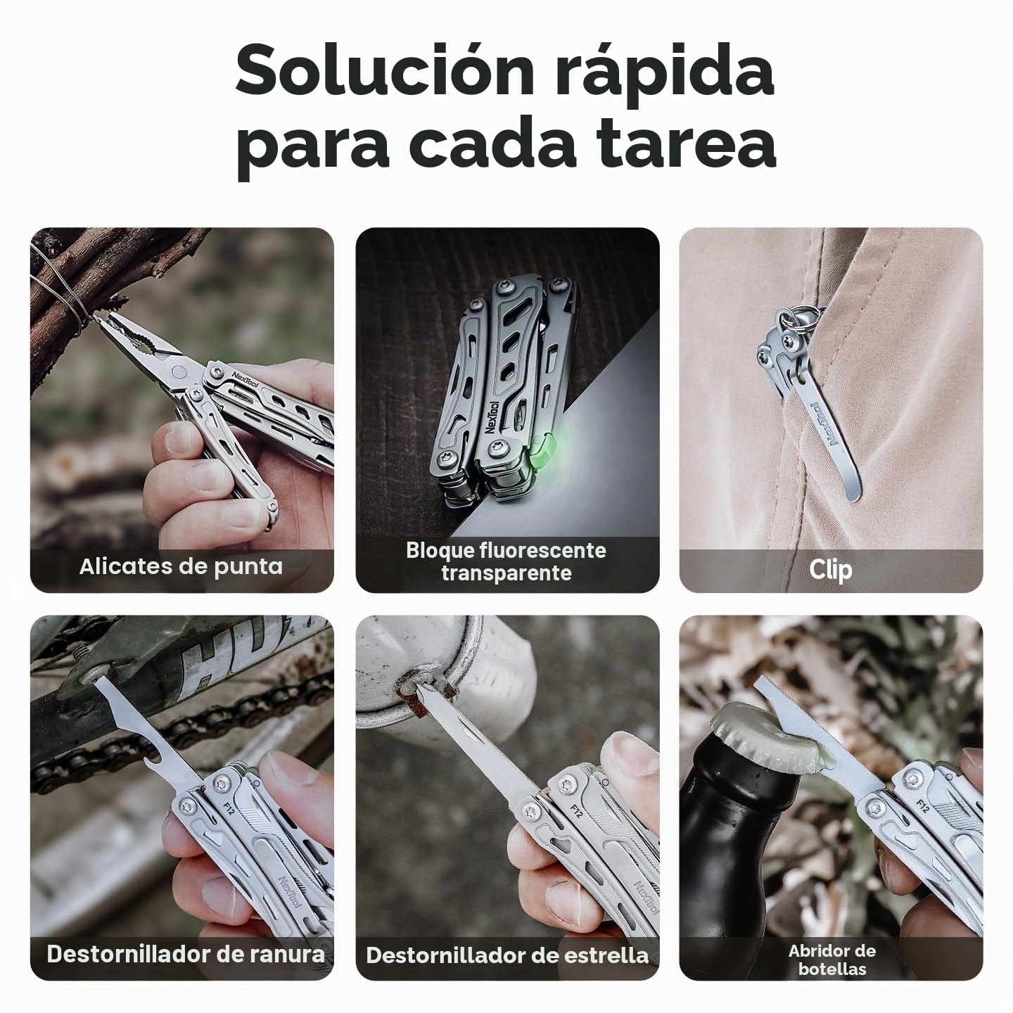 NexTool Multitool, F12 Mini Flagship 13 en 1 Multitool Tool für Schlüsselanhänger mit Zackenschere,Feile,Sicherheitsverriegelung,Upgrade 80CrMoV14 Stahl für ED,Outdoor & DIY,Geschenk für Männer