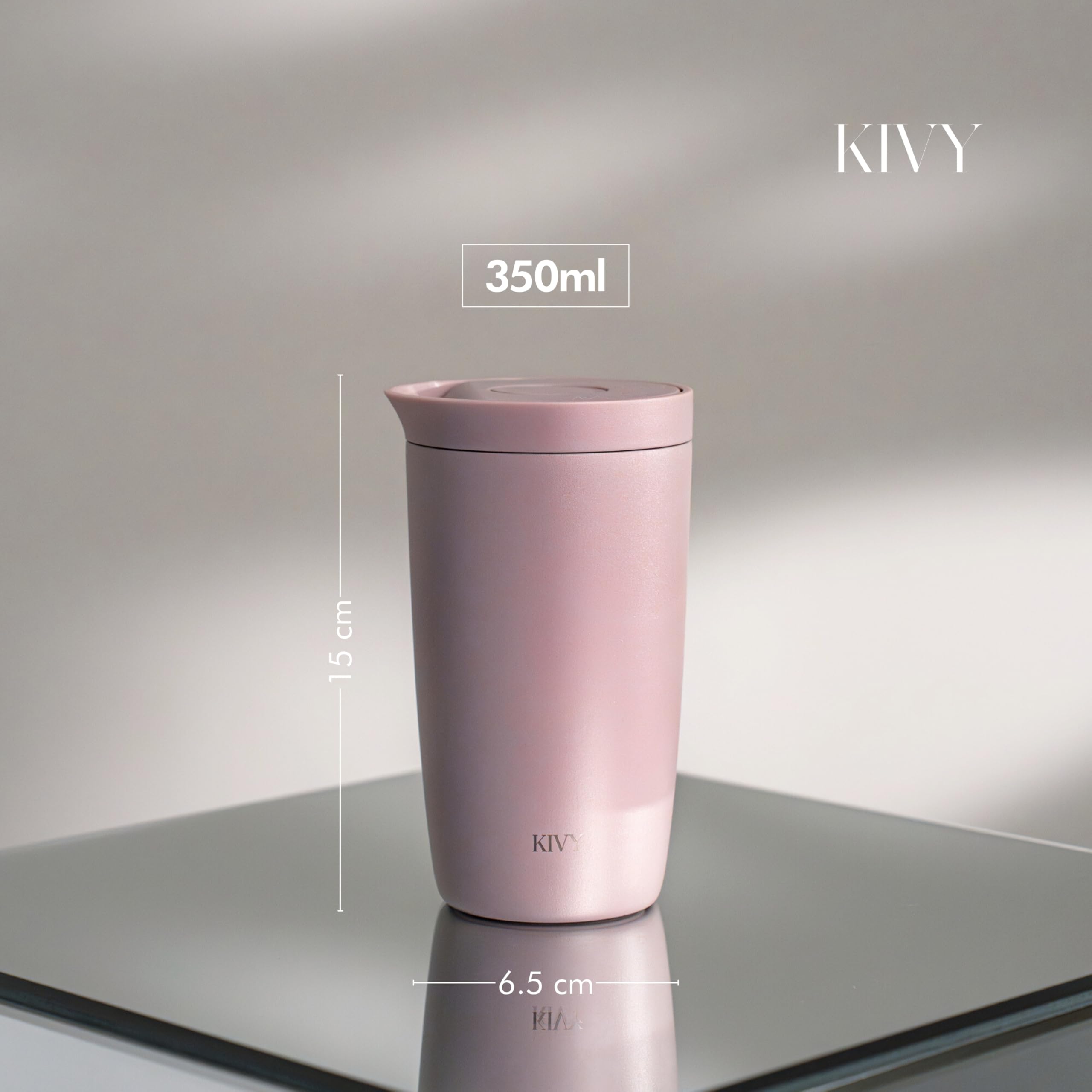 KIVY Termo de Café 350ml [CIERRE QUICK PRESS] - Vaso Termico - Taza Termica Llevar - Para Bebidas Frías & Calientes - Travel Mug - Sin BPA & A Prueba de Fugas - Doble Pared & Acero Inoxidable - Violet