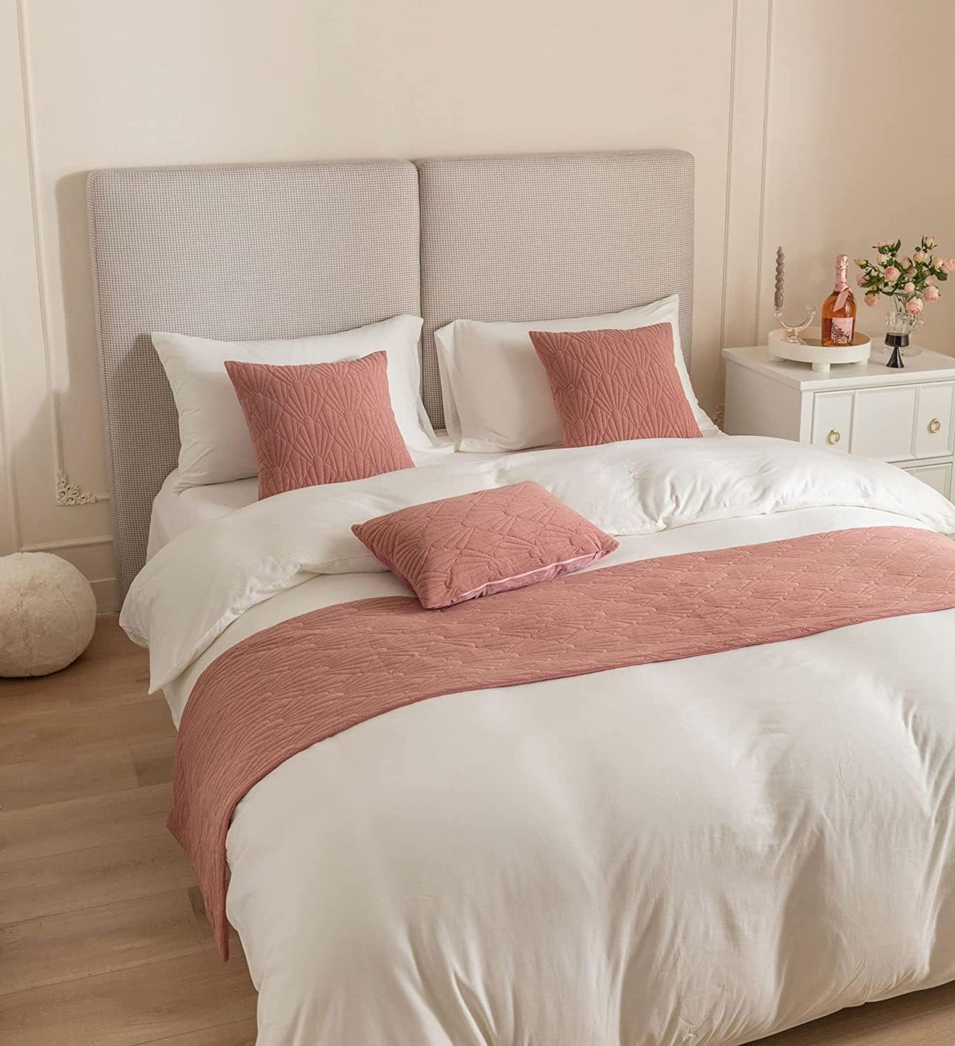 STANGK Hotel Bed Runner Scarf Solid Color Shell Pattern