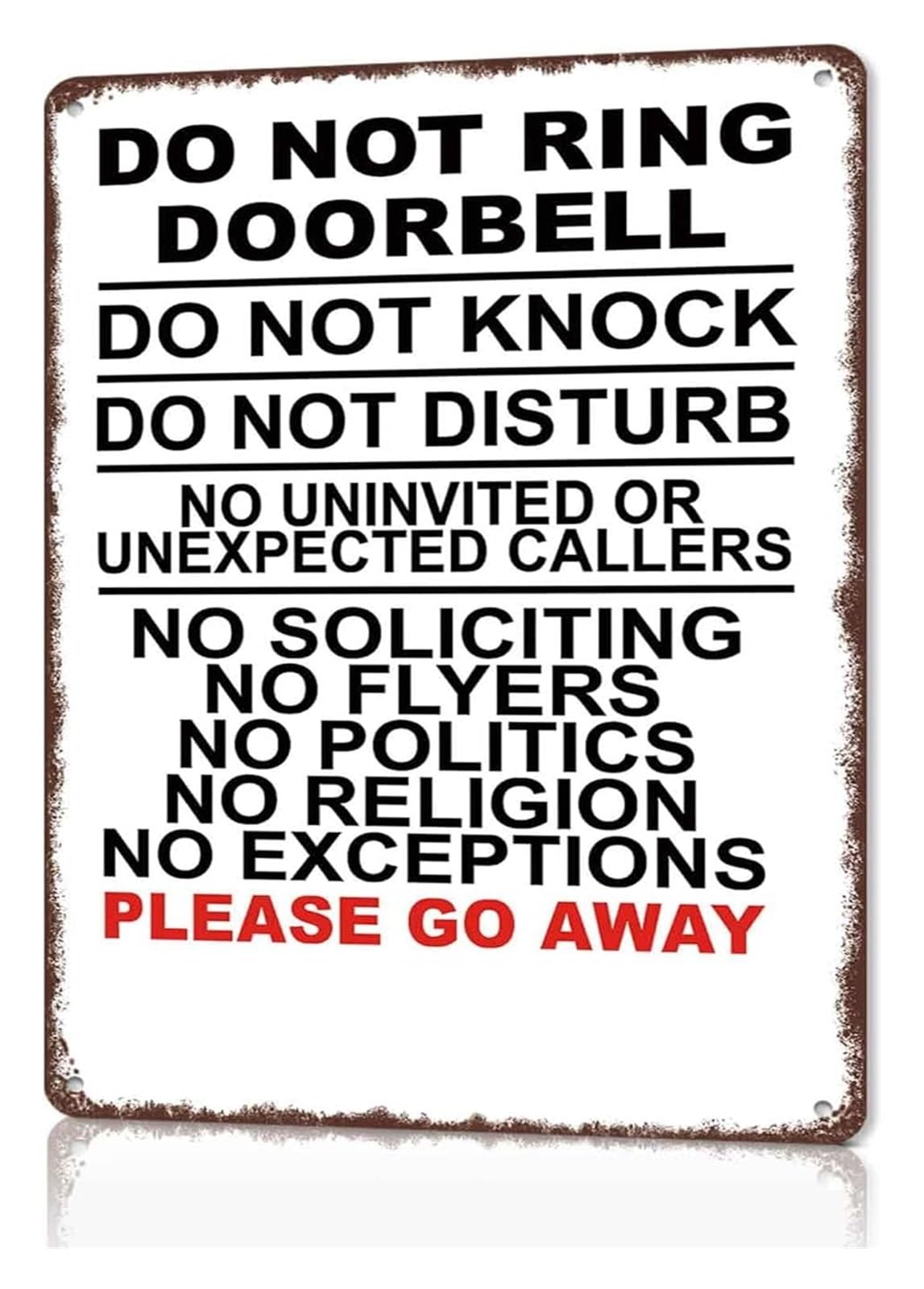MQXFCZUX Do Not Ring Doorbell No Soliciting Aluminum Metal Sign Privacy Notice For Home Front Door Porch Private Property Security Decor 8 X 12 inch