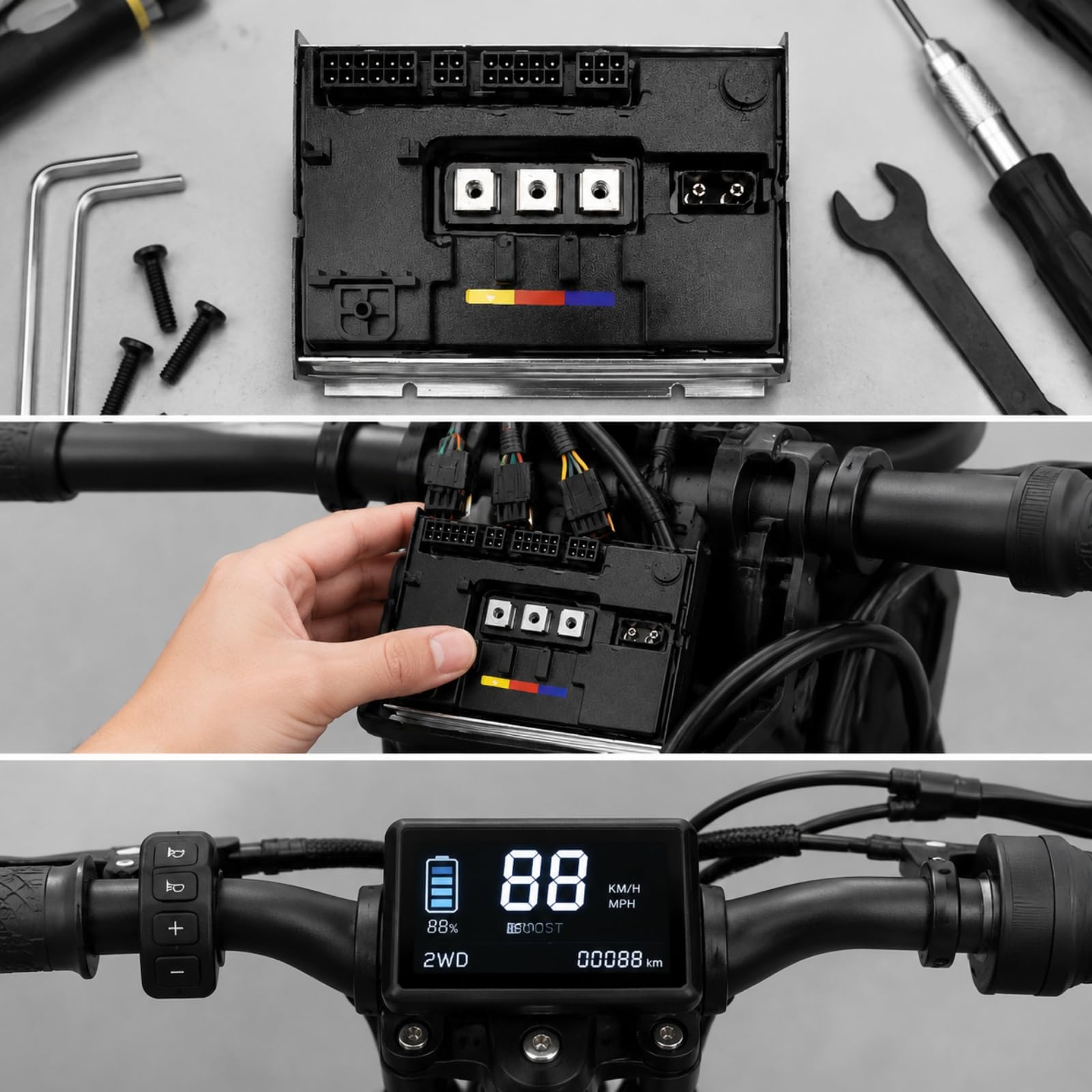 Controlador Patine Eléctrico Compacto Controlador Eléctrico Negro Módulo con Conectores Redondos para Técnicos