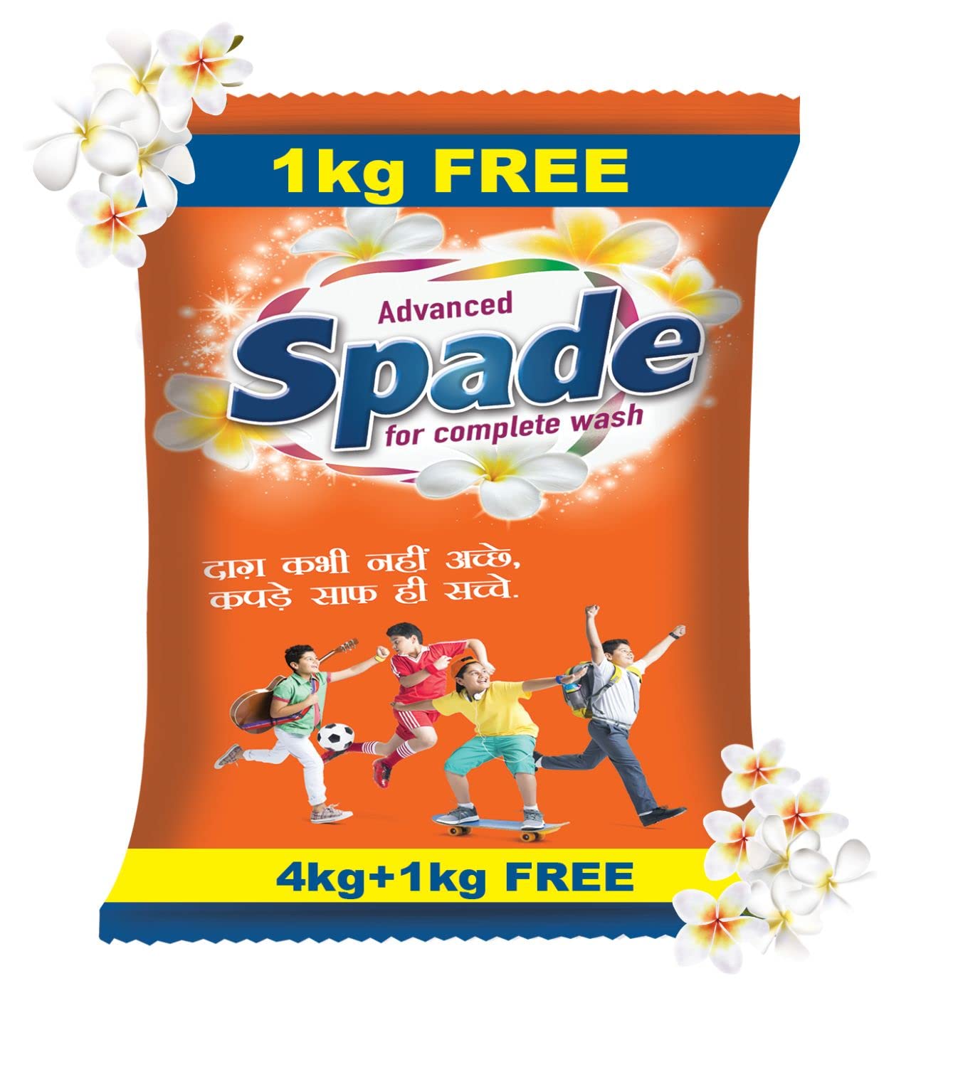 SPADE Detergent Powder (4KG + 1KG FREE), Washing Powder with ADVANCED