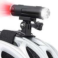 Vista 1 de JINKEY Luz delantera y trasera para casco de bicicleta, 2 en 1, recargable por USB, luz LED y luz trasera, IP66 impermeable, 5 modos de advertencia