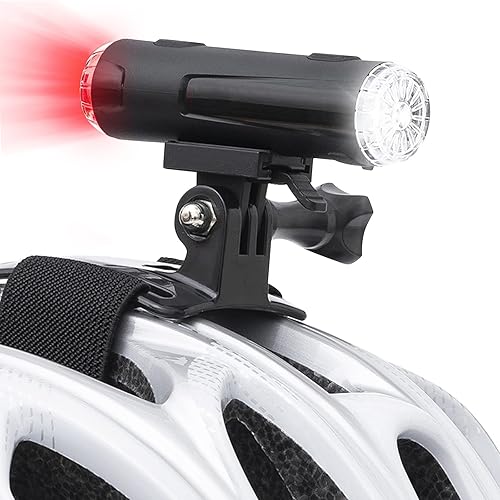 JINKEY Luz para casco de bicicleta, luz LED recargable delantera y trasera, IP66, impermeable, para bicicleta de montaña, 5 modos de luz de
