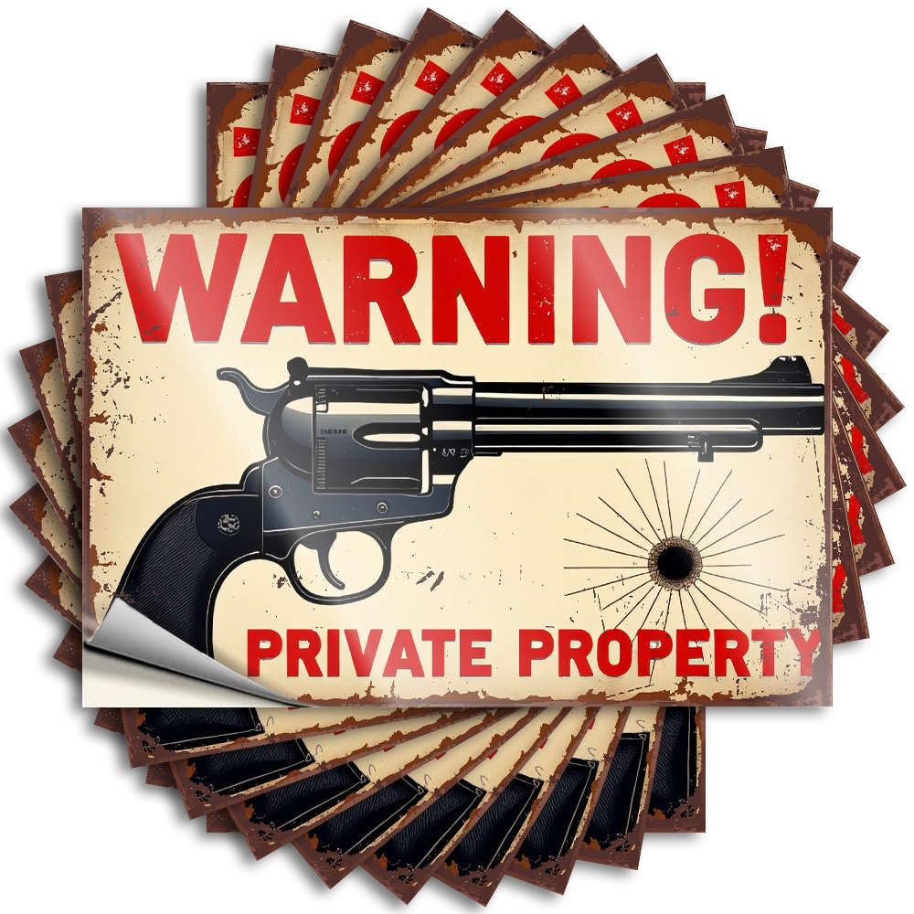 Decals Cats Durable Vinyl - Warning! Private Property. Laptop for Water Use(12X18CM)