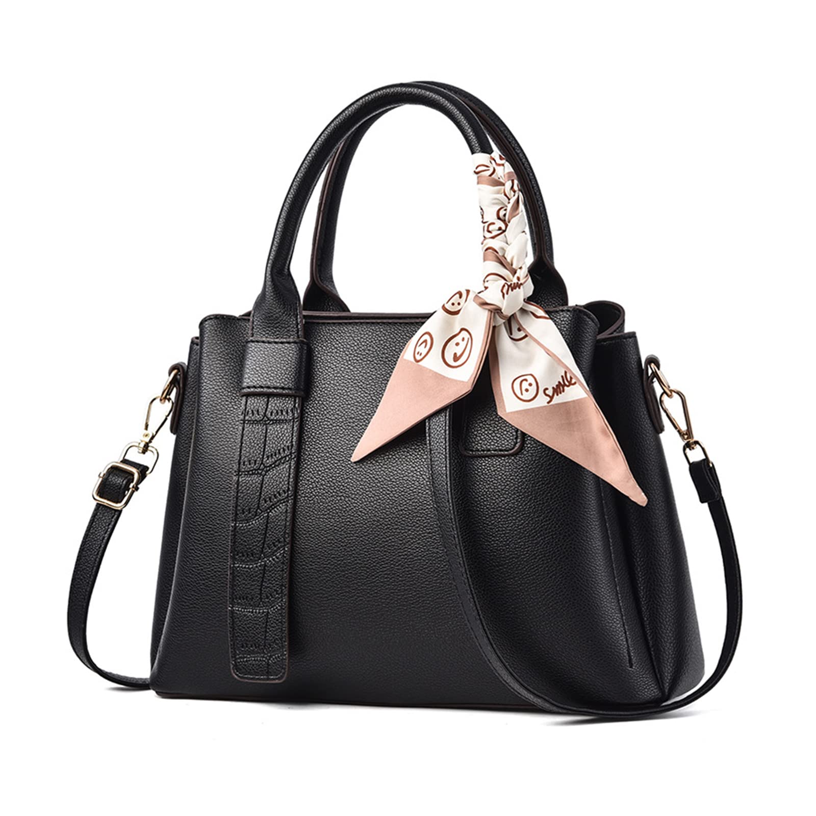 NICOLE & DORIS Bolso de Mujer de Mano Bolso Bandolera Elegante Bolso Hombro PU Cuero Bolsos de Diseñador Bolso Totes Bolsa de Mensajero Negro