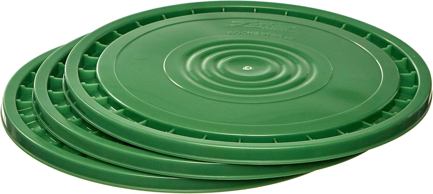 Consolidated Plastics Food Grade Easy Peel Lids for 3.5, 5, 6 and 7 Gallon Buckets (3 Pack) BPA Free Reusable Pail Lids, Durable HDPE, Made in USA (Green)