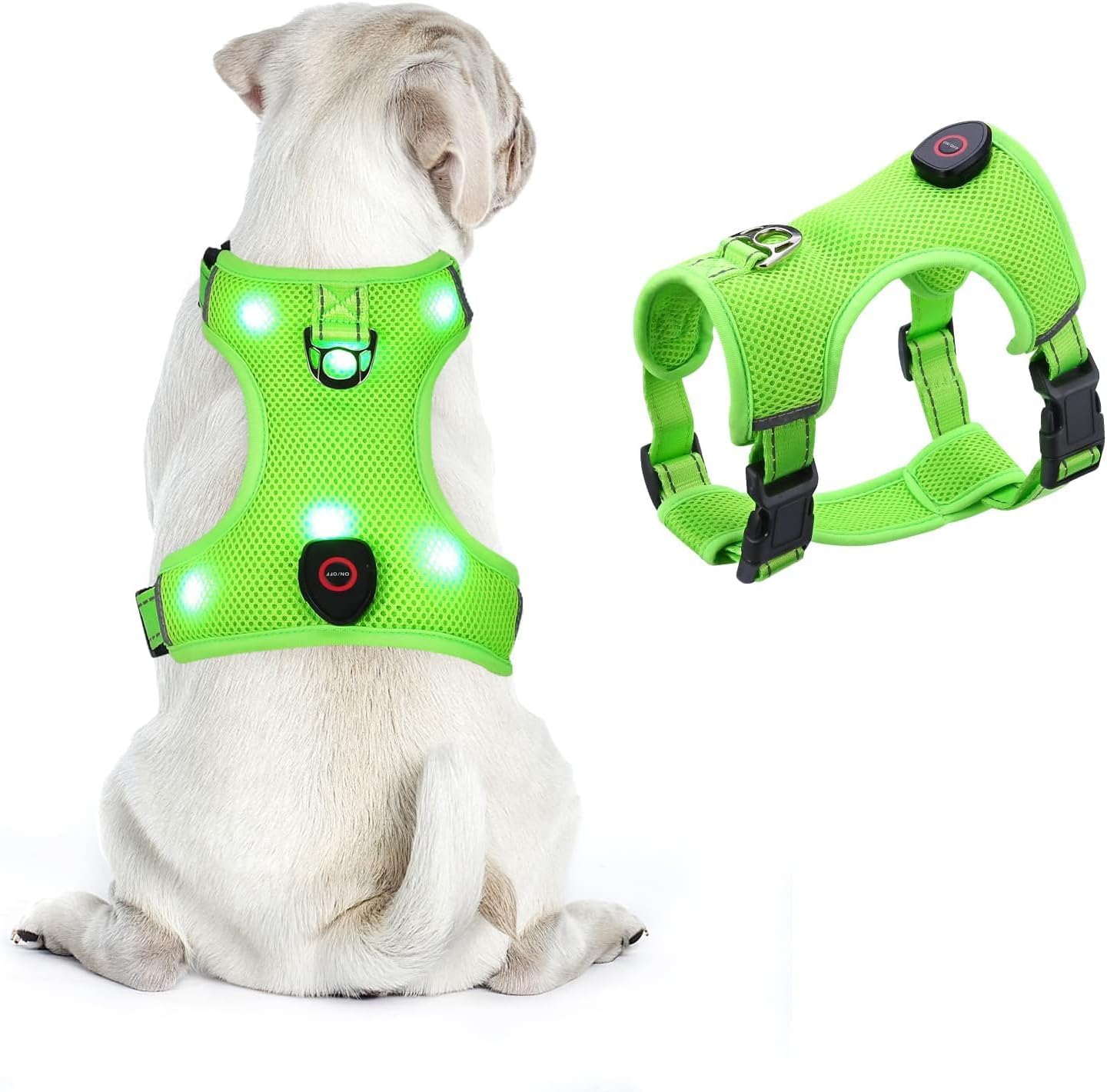 Newest LED Dog Vest Harness, Adjustable No Pull Pet