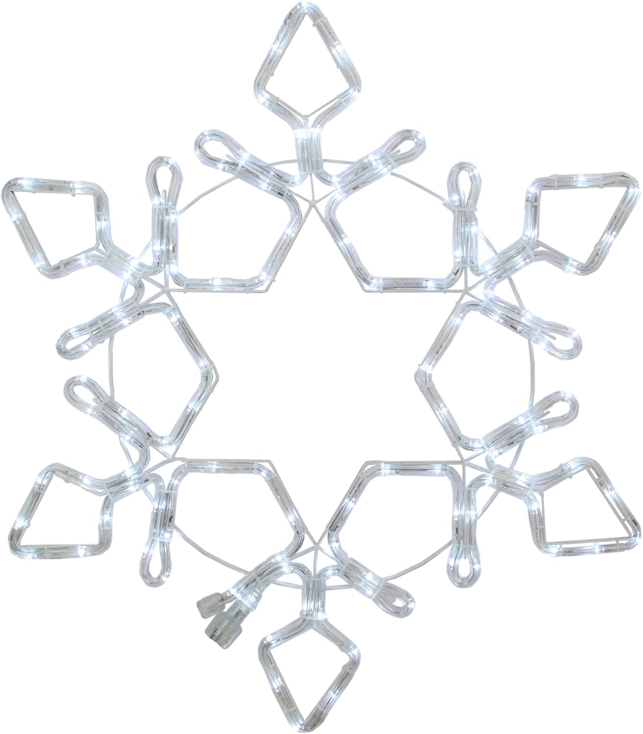 LED Rope Light Snowflake Commercial Christmas Decoration - 3' - Pure White Lights