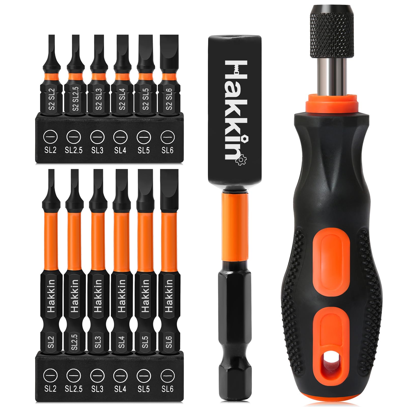 SL2-SL6 Slotted Tip Impact Screwdriver Bits Flat Head Impact Driver Bits