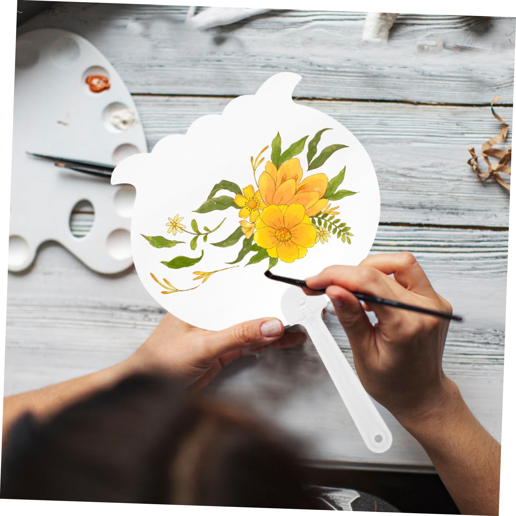 Ventaglio DIY Trasparente in Pvc 50 Pezzi per Disegno Ragazzo Ragazza | Disegno e Graffiti, Design Vuoto Misto, Migliora Abilità Manuale, Articolo per Attività Creative Stile Casuale