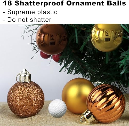 Vista 1025 de 18 esferas medianas decorativas navideñas para árbol de Navidad, inastillables, para colgar, color púrpura, 2.5 pulgadas, paquete de 18