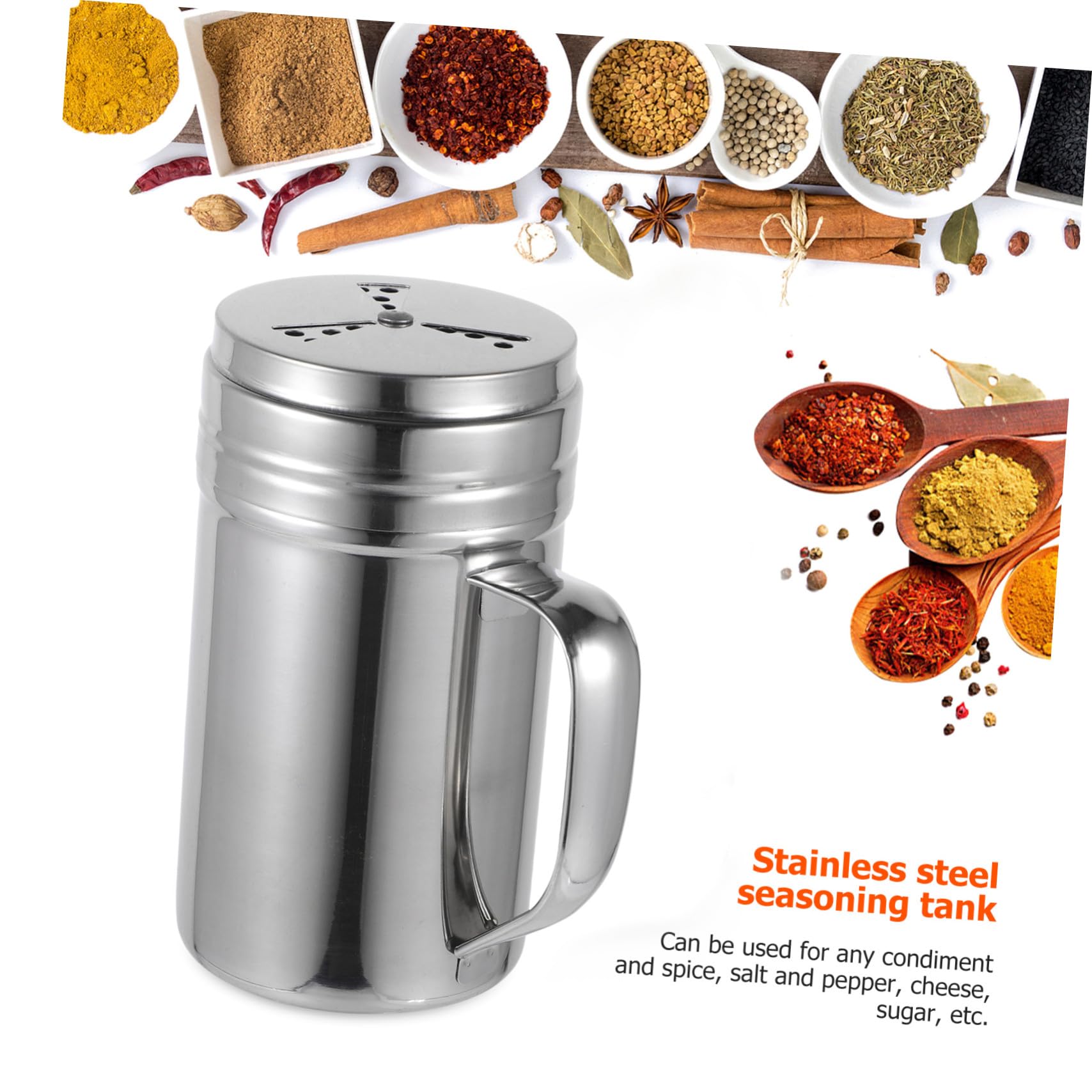 DOITOOL Saleros y Pimenteros de Acero Inoxidable 304 Agitador, Tarro Grande Multiuso Mango, para Cocina y Comedor, Recipiente para Condimentos Domésticos y Restaurantes