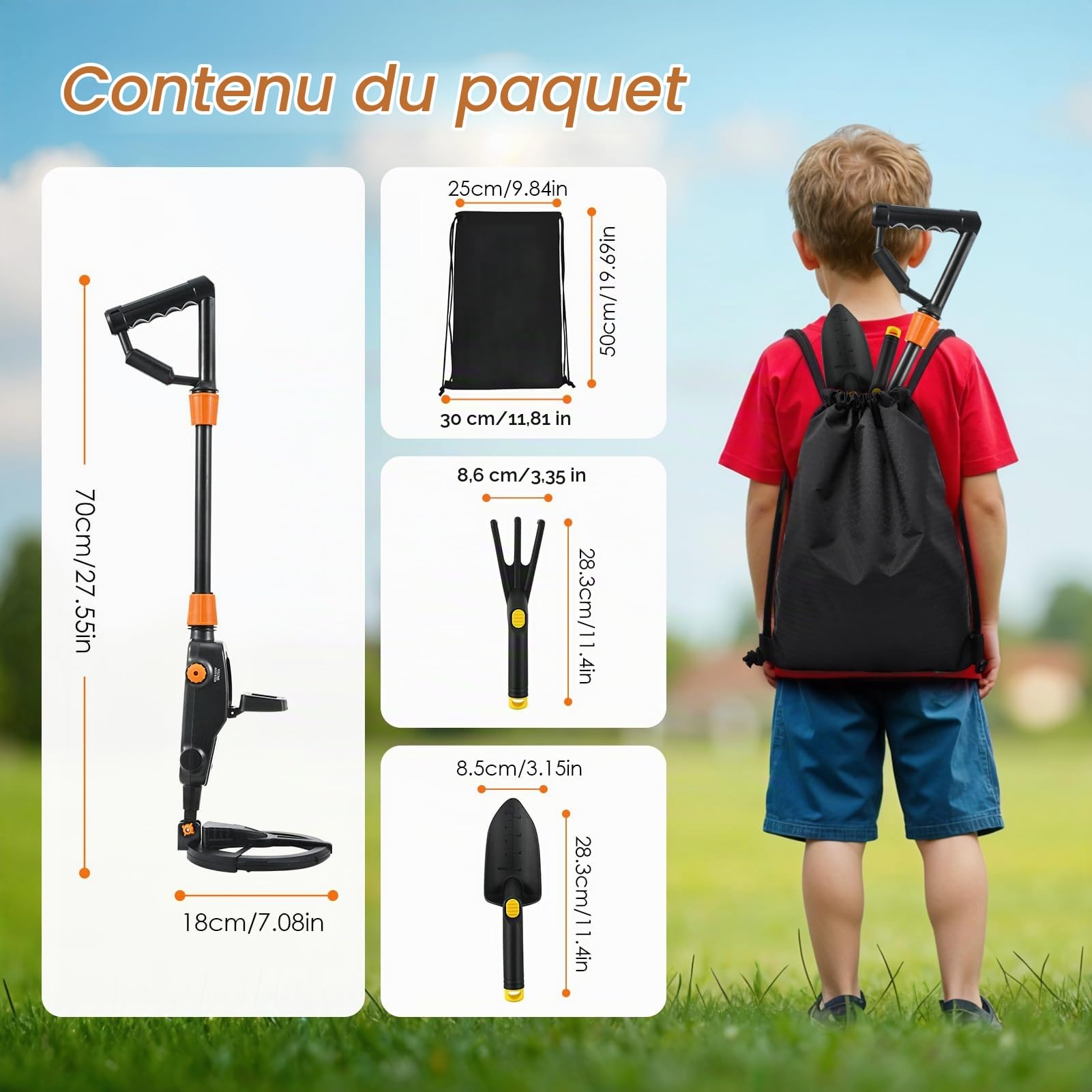 Sunowl Detecteur Metaux Enfant, Detecteur de Metaux Enfant avec écran LCD et Sonore, Détecteurs de Métaux pour Enfants Haute Sensibilité avec Bobine de Recherche étanche