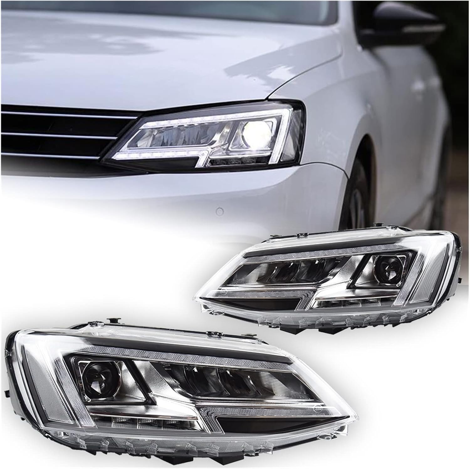 Styling Head Lamp Lens Animation Dynamic Signal DRL Automotive Accessories Compatible With VW Jetta Mk6 LED Headlight Projector 2012