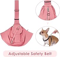 Vista 3 de Eslinga acolchada de papoose para perro, correa de hombro ajustable para mascotas, manos libres, bolsa de mano reversible con cinturón de seguridad