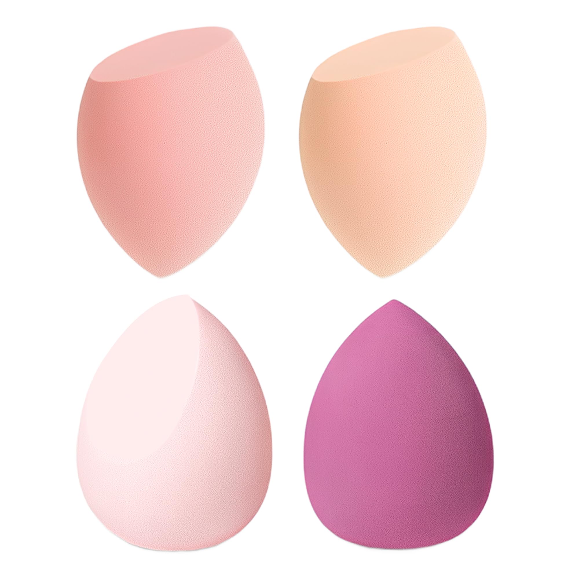 vonsera 4 Stück Make up Schwamm, Make-up Blender Schwämme, 3 Formen Beauty Make-up Schwämmchen für Nass- & Trocken-Foundation, Makeup Sponge Set für Puder-Foundation, Concealer & BB Cream