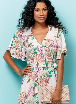 Amazon.com: Butterick Patterns Misses' Wrap Dress, E5 (14-16