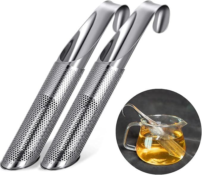 EUREKORA Teezange 2 Stück Edelstahl - Teefilter Mit Langem Griff 304 Edelstahl