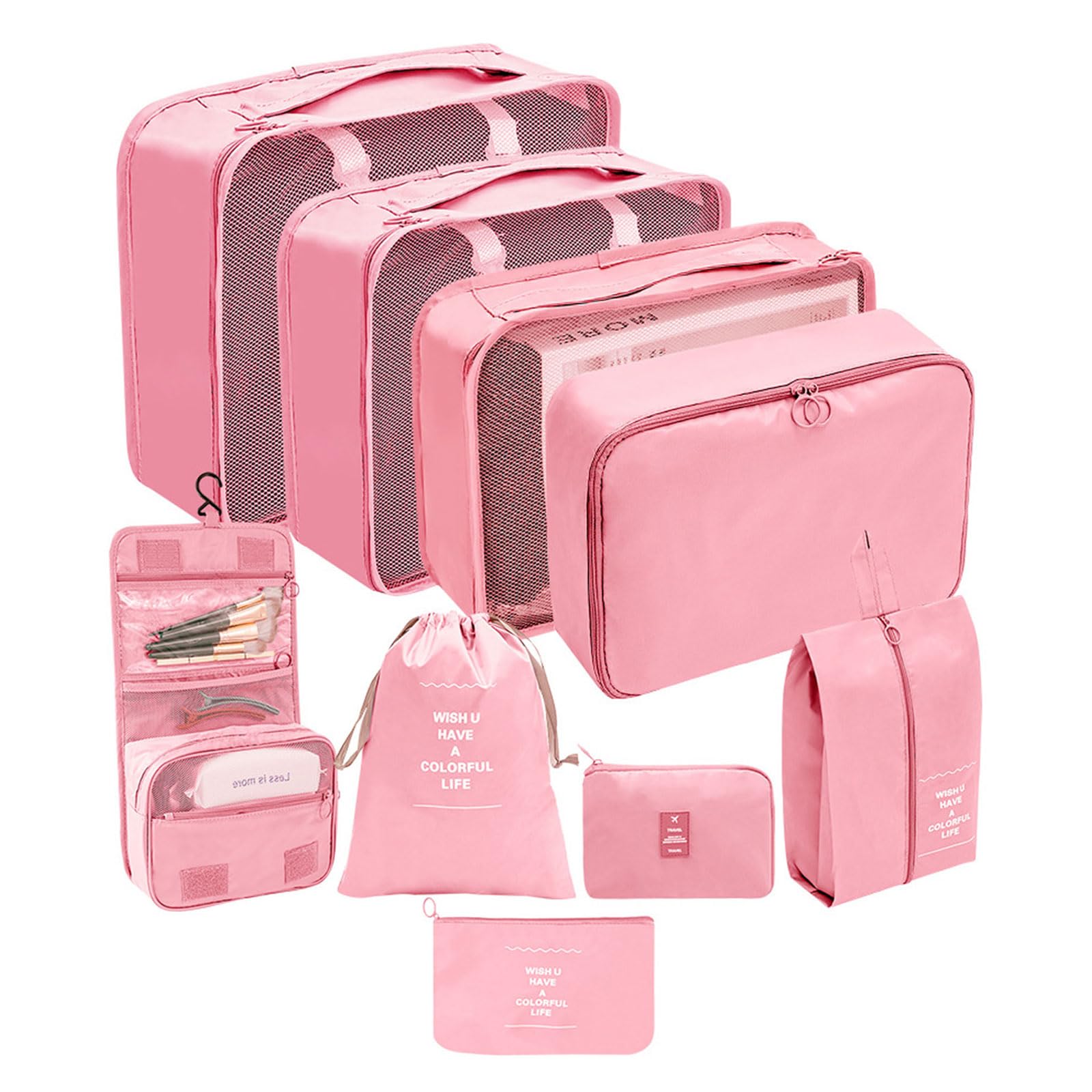 9 pz/set di borse di stoccaggio di viaggio grande capacità bagagli imballaggio cubi vestiti biancheria intima cosmetici articoli da toeletta